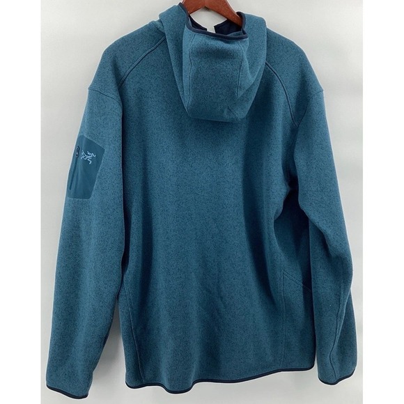 Arcteryx Covert Hoody Fleece Jacket Men Medium Blue Heather Relaxed Fit Full Zip - Picture 3 of 8